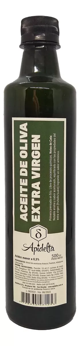 ACEITE DE OLIVA APIDELTA EXTRA VIRGEN 500CC                                                                                                                                                             